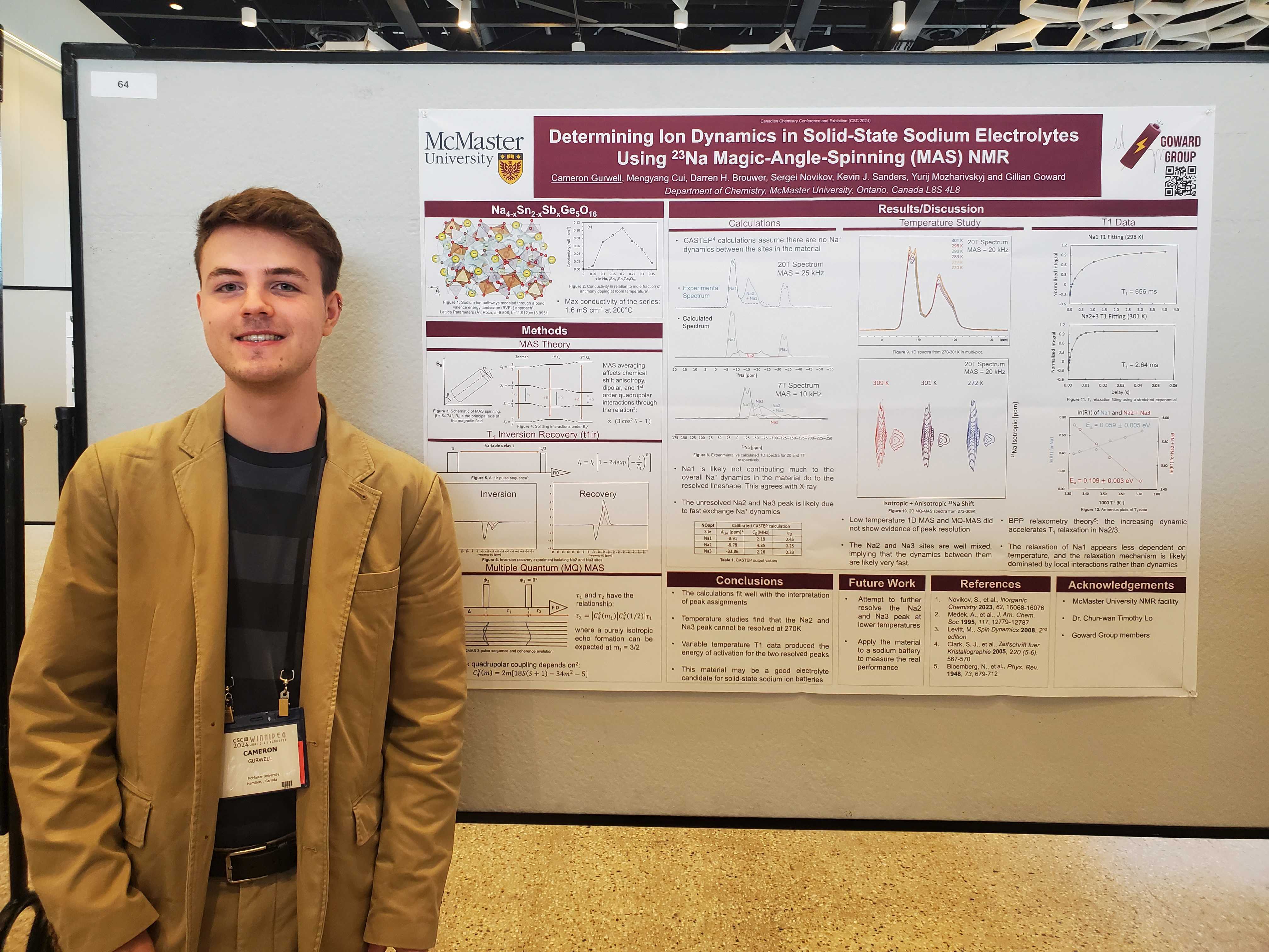 Cameron presenting a poster at the 2024 Canadian Chemistry Conference
